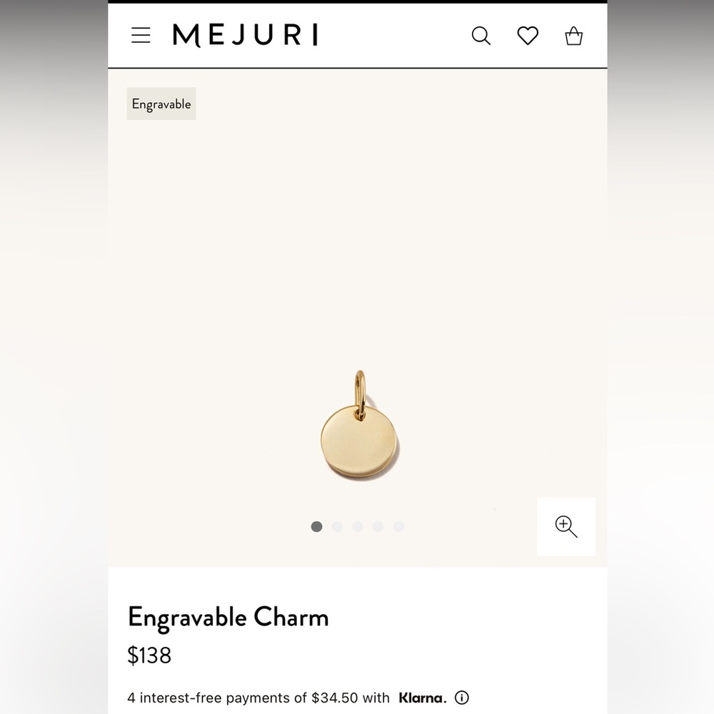 Mejuri 14k Letter “K” Engraveable Initial Charm